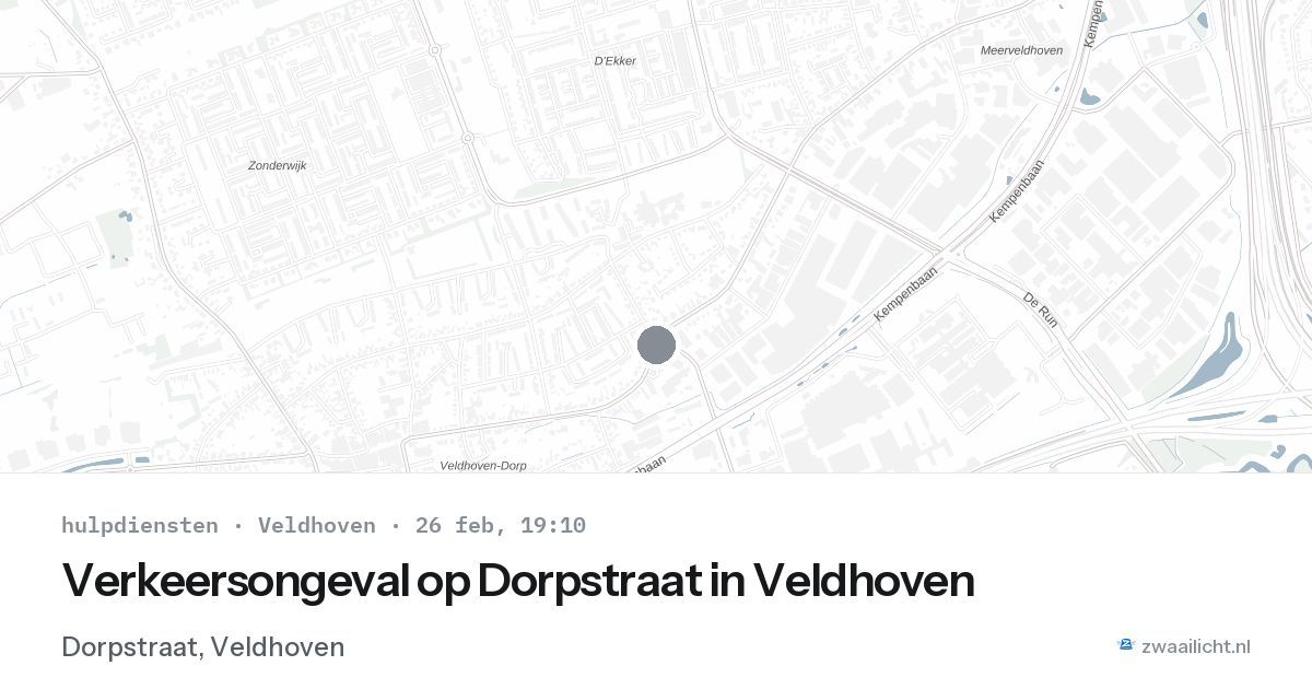 Verkeersongeval op Dorpstraat in Veldhoven — 26 feb 2026