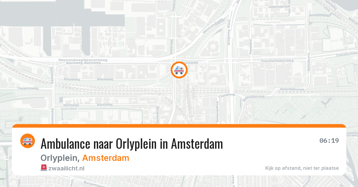 Ambulance naar Orlyplein in Amsterdam — 25 apr 2026