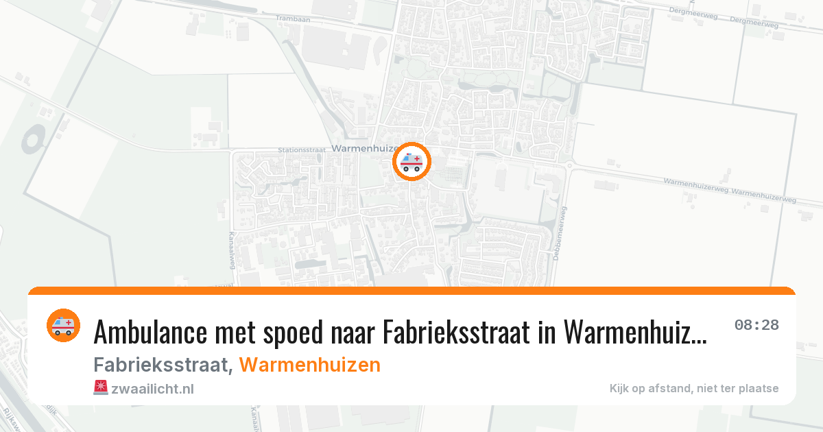 Ambulance met spoed naar Fabrieksstraat in Warmenhuizen — 27 jul 2026