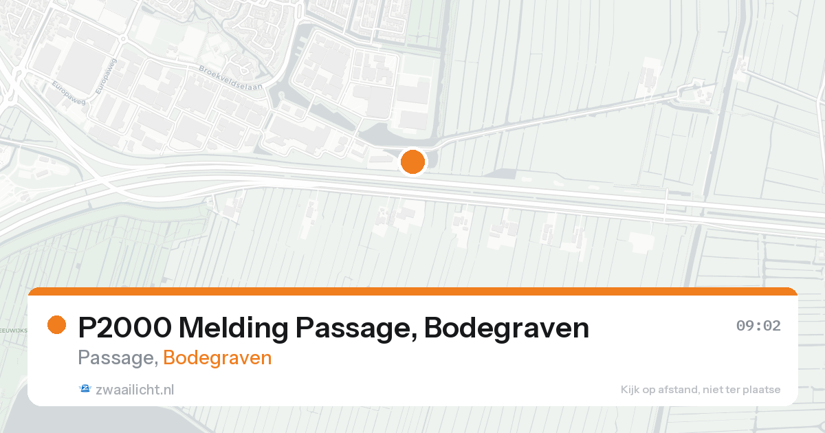 P2000 Melding Passage, Bodegraven — 17 aug 2026