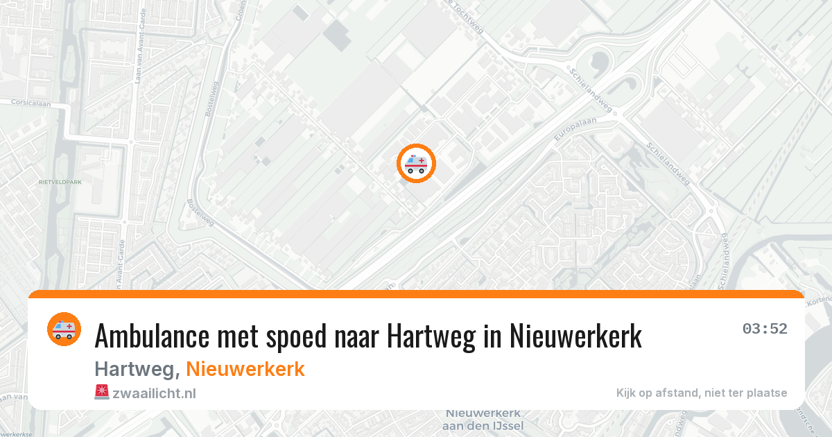 Ambulance met spoed naar Hartweg in Nieuwerkerk — 8 apr 2026