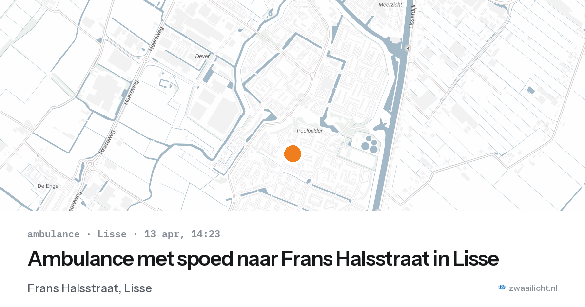 Ambulance met spoed naar Frans Halsstraat in Lisse — 13 apr 2026