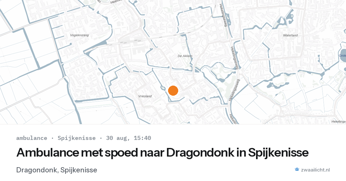 Ambulance met spoed naar Dragondonk in Spijkenisse — 30 aug 2026