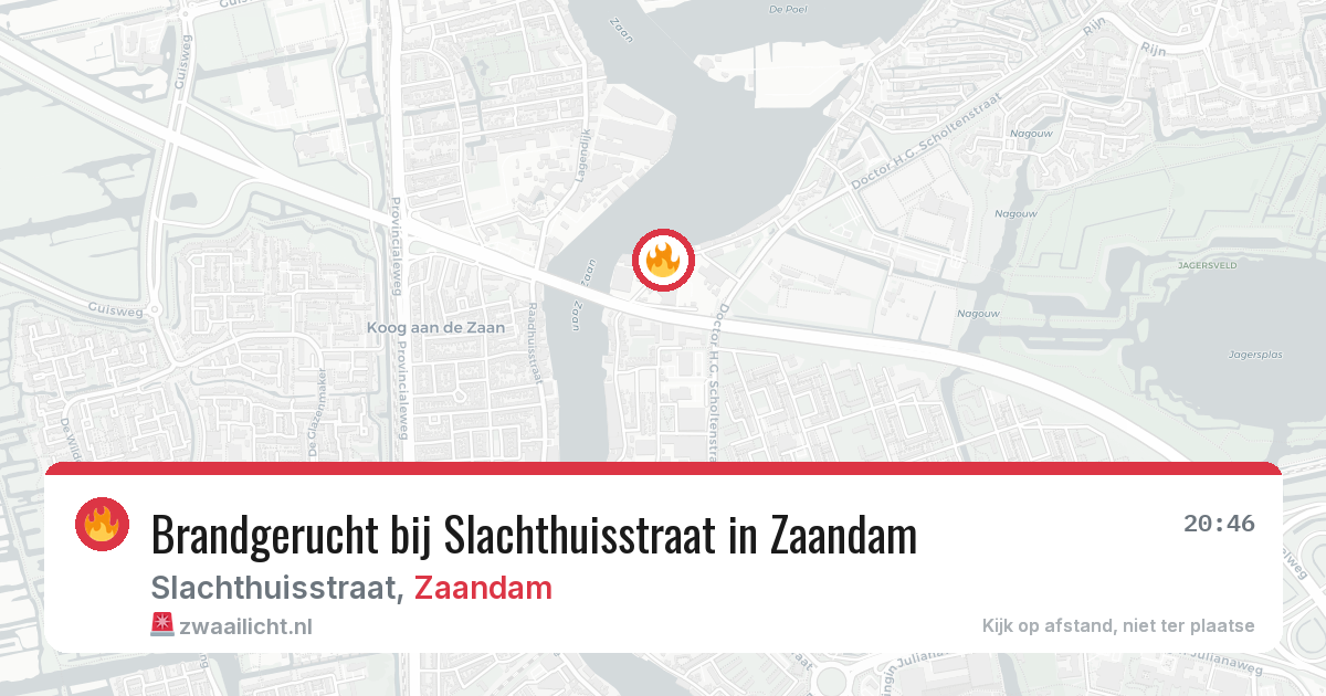 Brandgerucht bij Slachthuisstraat in Zaandam — 26 apr 2026