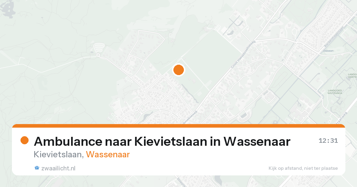 Ambulance naar Kievietslaan in Wassenaar — 19 aug 2026