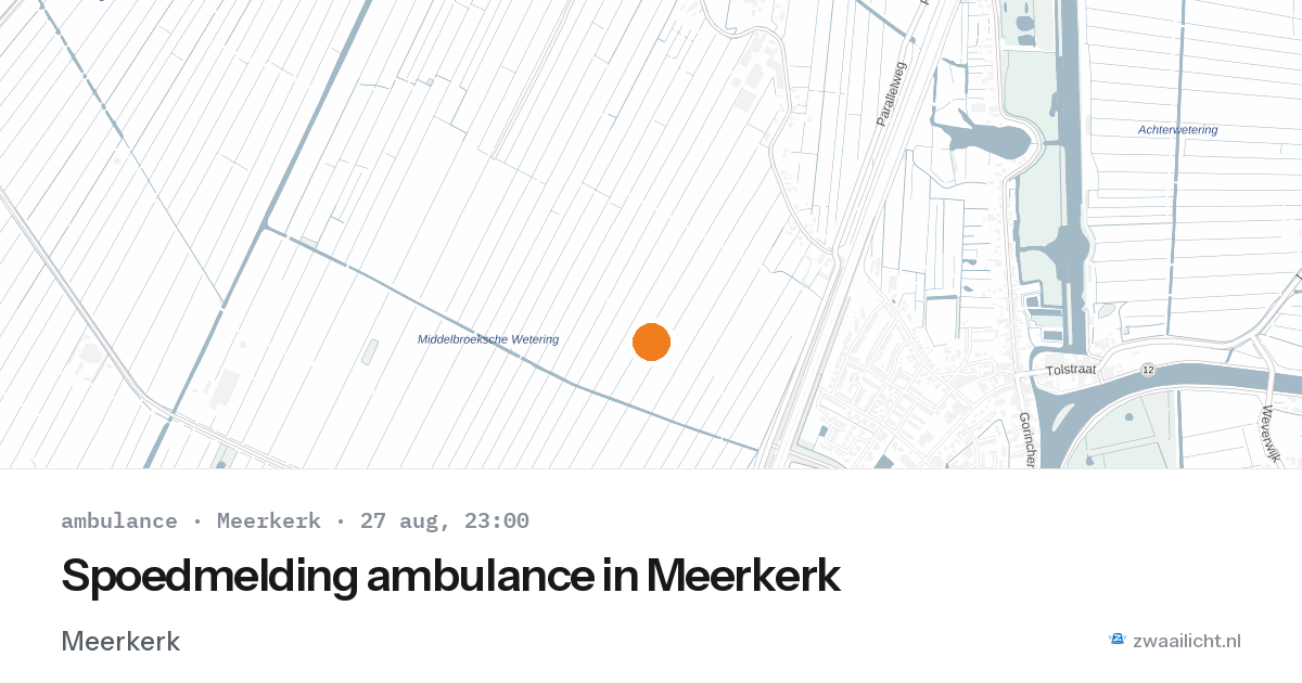 Spoedmelding ambulance in Meerkerk — 27 aug 2026