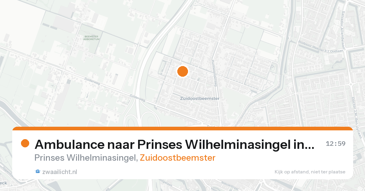 Ambulance naar Prinses Wilhelminasingel in Zuidoostbeemster — 29 mei 2026