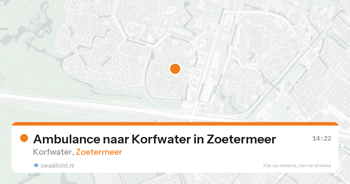 Ambulance naar Korfwater in Zoetermeer — 24 aug 2026