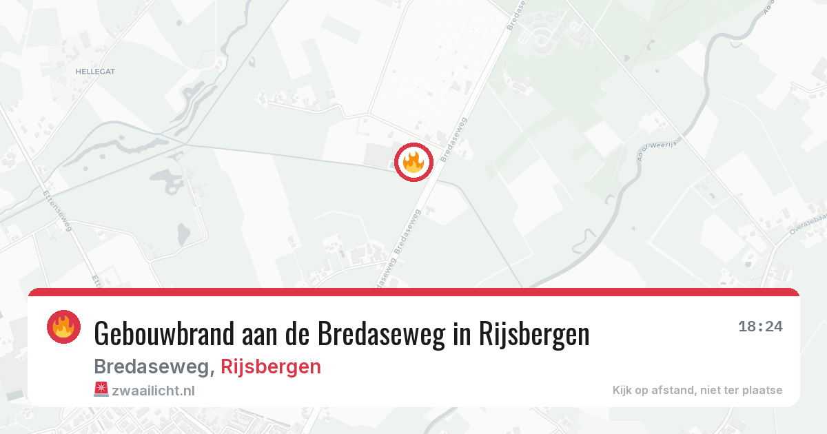 Gebouwbrand aan de Bredaseweg in Rijsbergen — 12 aug 2026