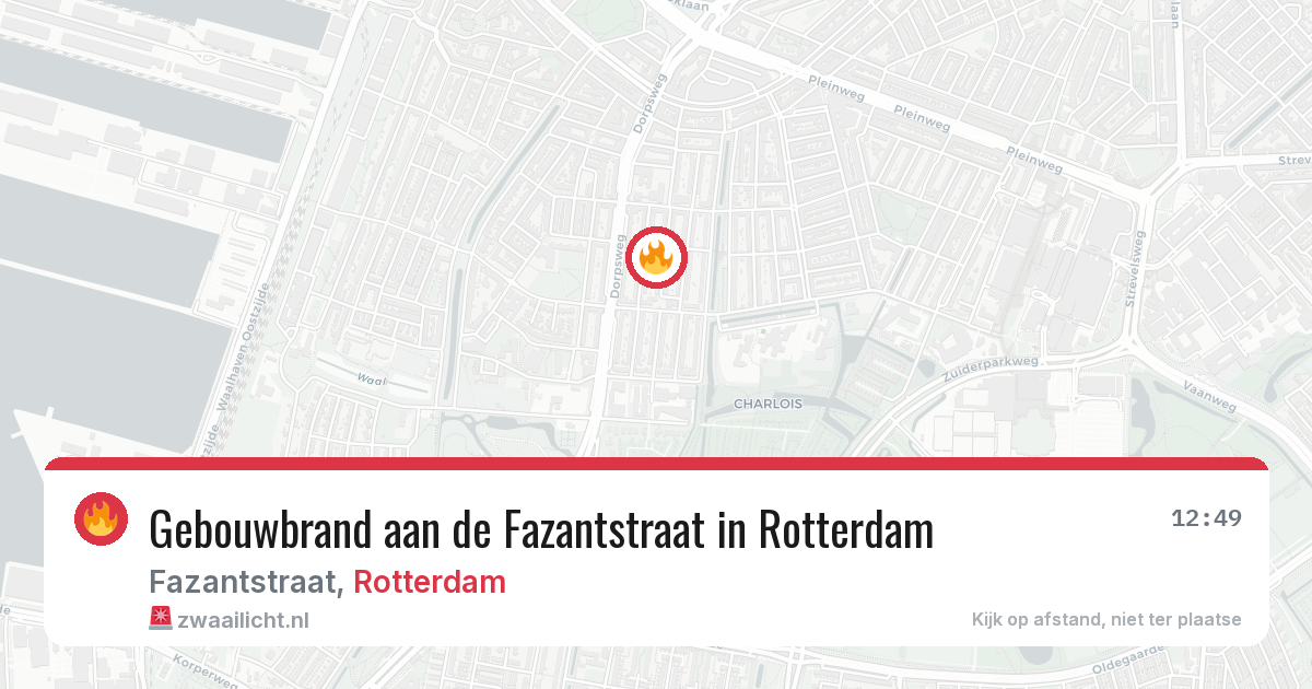 Gebouwbrand aan de Fazantstraat in Rotterdam — 12 mrt 2026