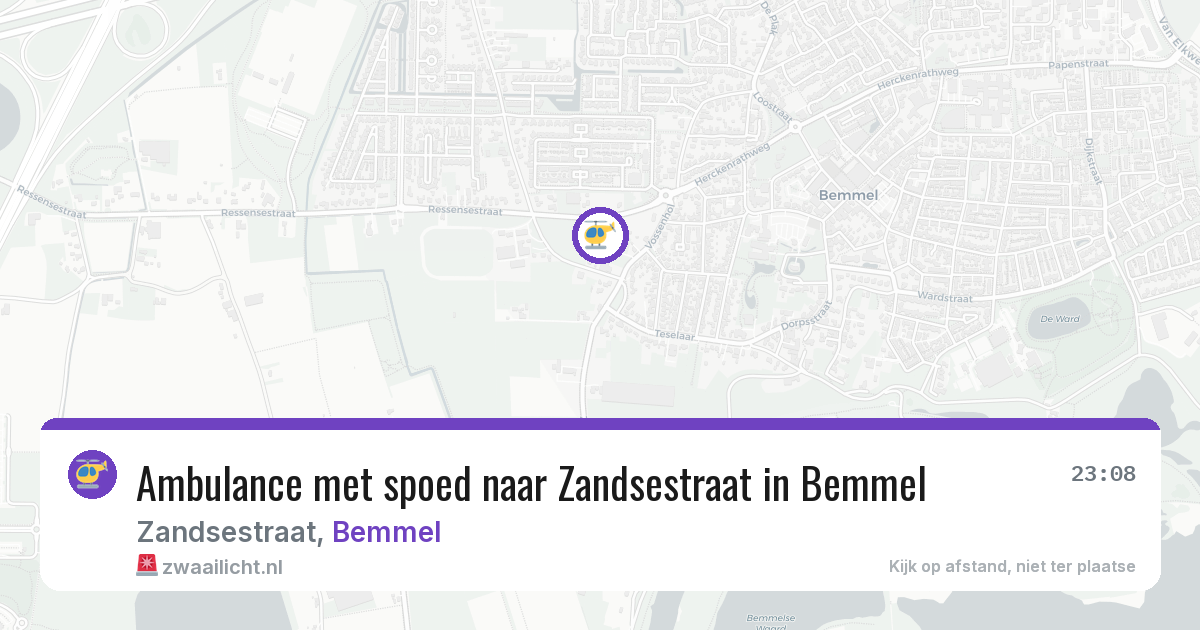 Ambulance met spoed naar Zandsestraat in Bemmel — 18 jul 2026