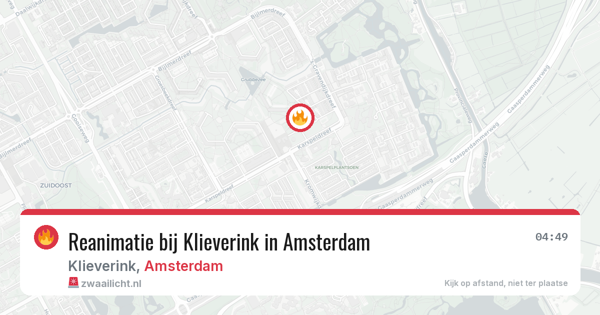 Reanimatie bij Klieverink in Amsterdam — 18 mei 2026