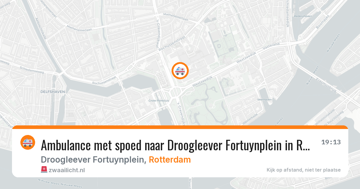 Ambulance met spoed naar Droogleever Fortuynplein in Rotterdam — 13 aug 2026