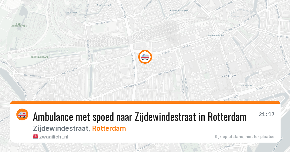 Ambulance met spoed naar Zijdewindestraat in Rotterdam — 26 apr 2026
