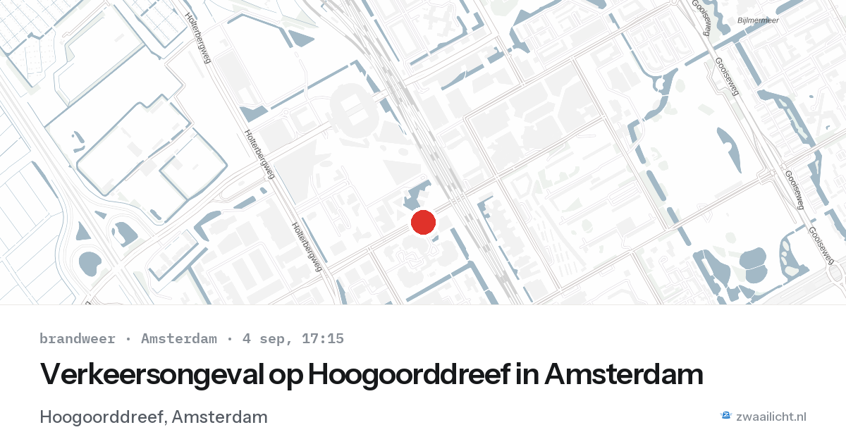 Verkeersongeval op Hoogoorddreef in Amsterdam — 4 sep 2026