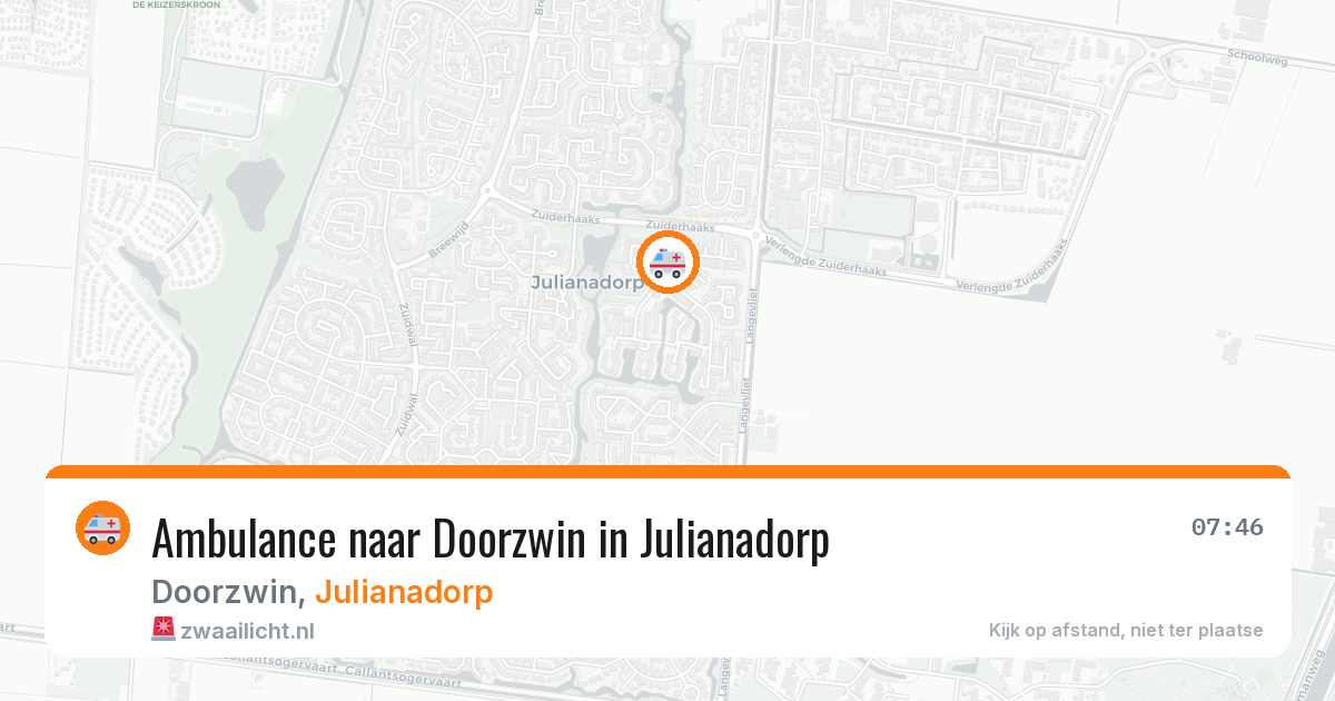 Ambulance naar Doorzwin in Julianadorp — 13 jul 2026