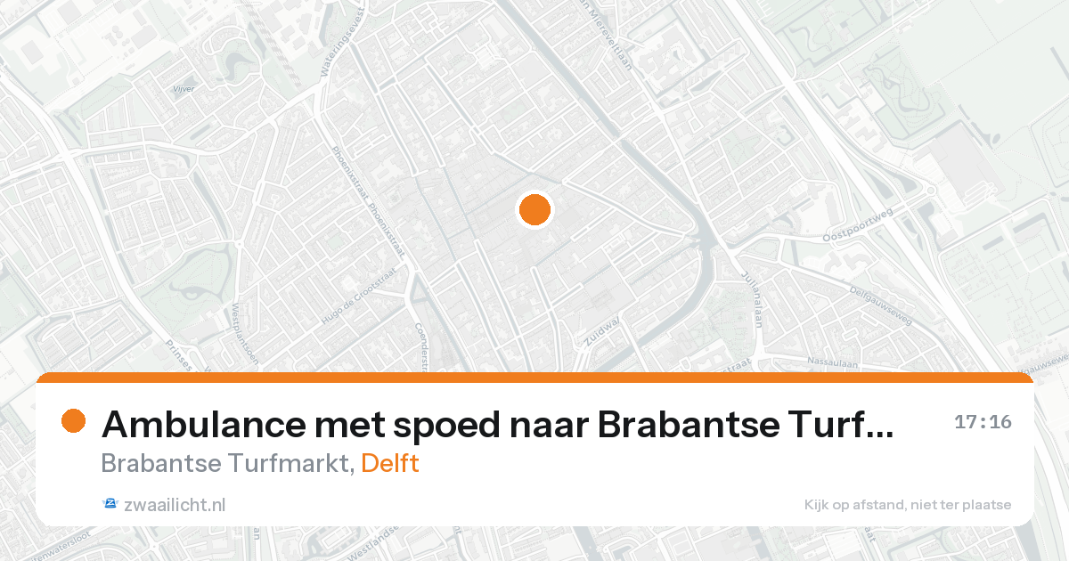 Ambulance met spoed naar Brabantse Turfmarkt in Delft — 25 aug 2026