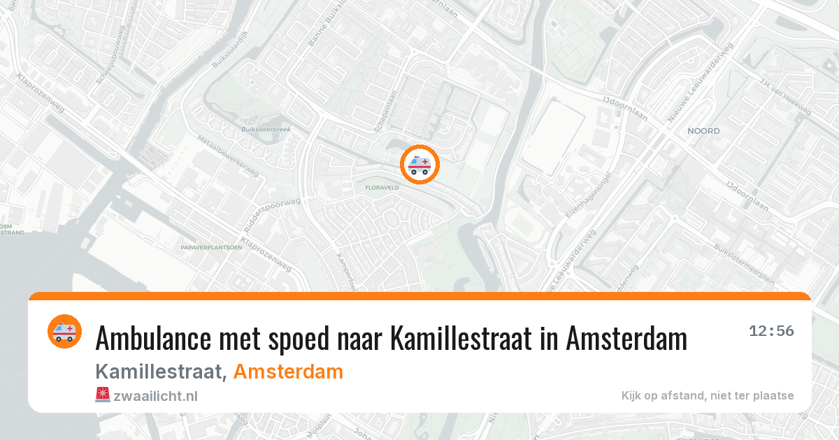 Ambulance met spoed naar Kamillestraat in Amsterdam — 17 mei 2026