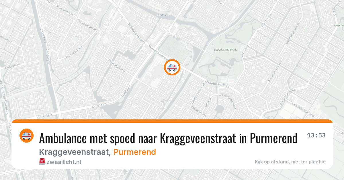 Ambulance met spoed naar Kraggeveenstraat in Purmerend — 30 jul 2026