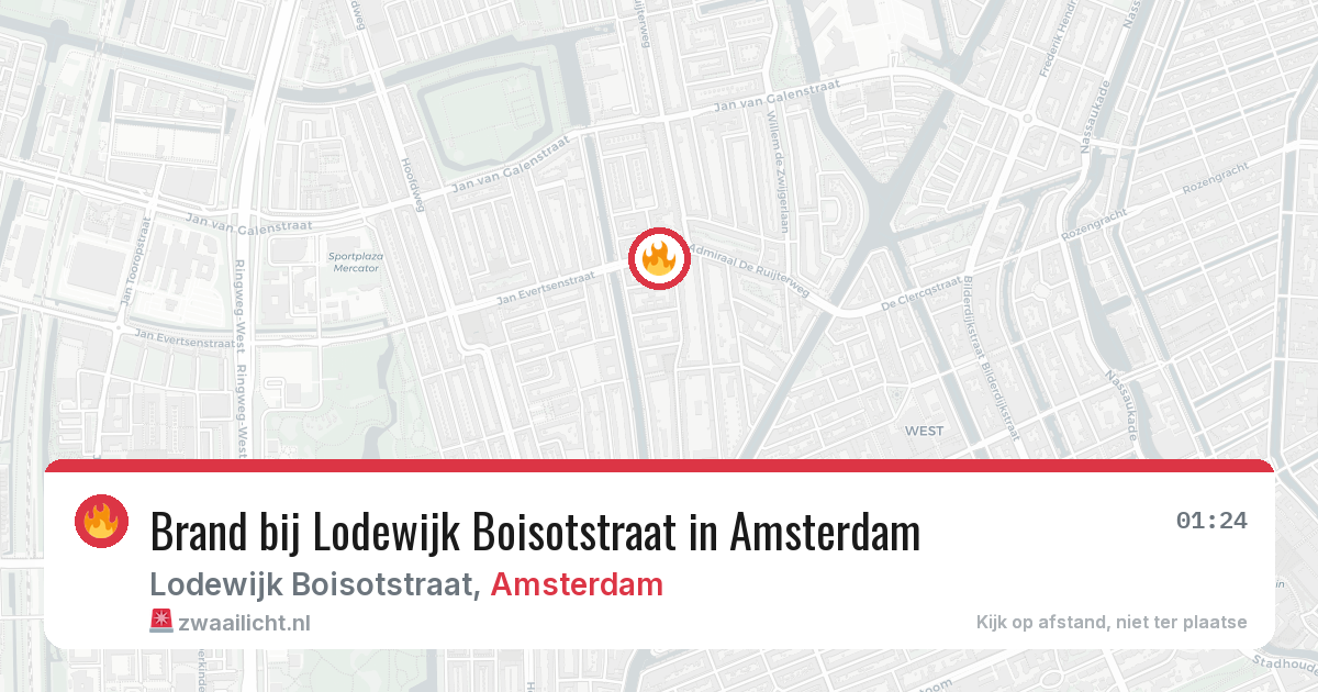 Brand bij Lodewijk Boisotstraat in Amsterdam — 15 mrt 2026