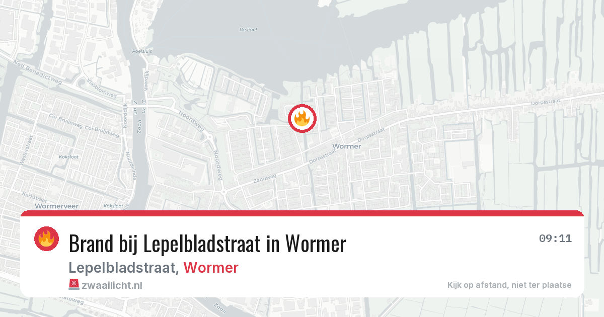 Brand bij Lepelbladstraat in Wormer — 12 mei 2026