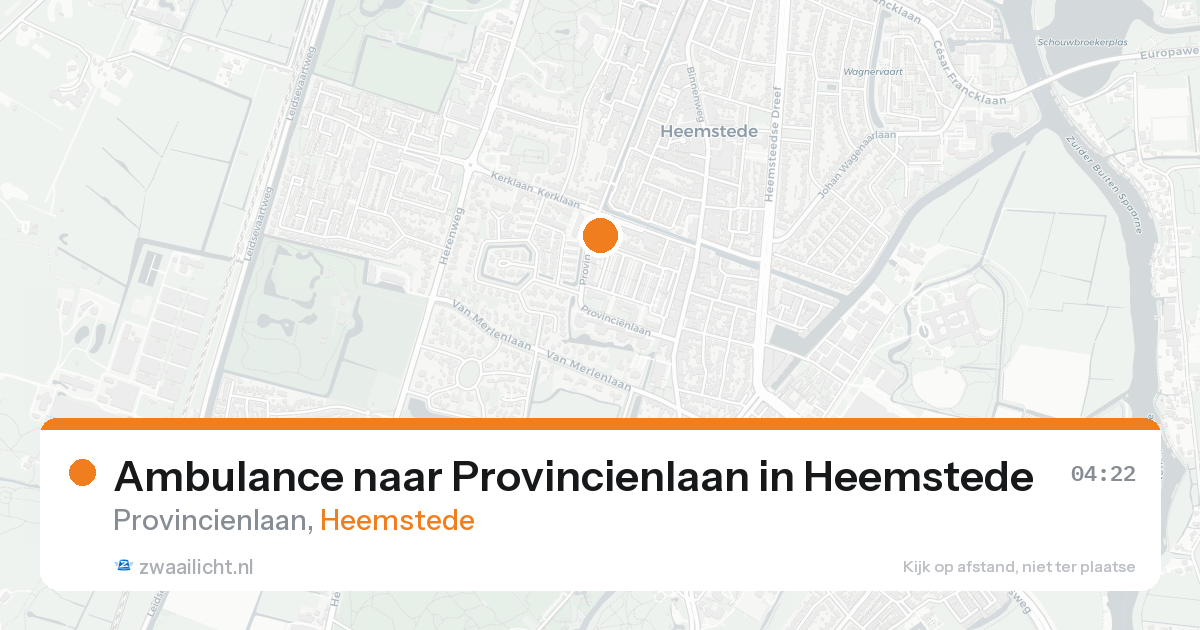 Ambulance naar Provincienlaan in Heemstede — 23 aug 2026