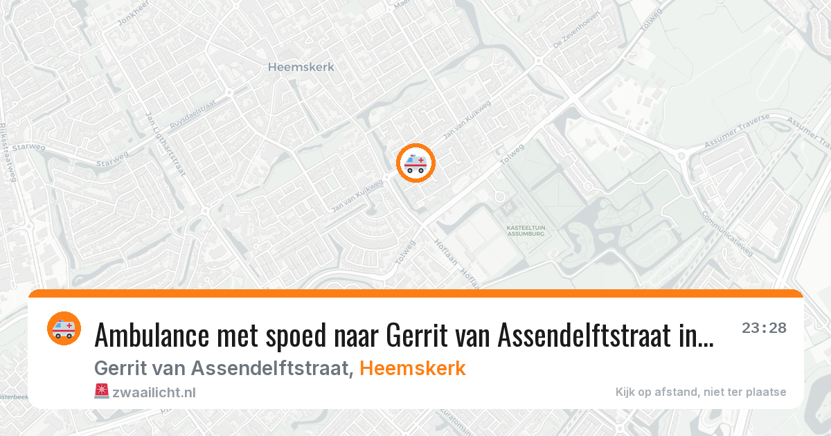 Ambulance met spoed naar Gerrit van Assendelftstraat in Heemskerk — 13 jul 2026