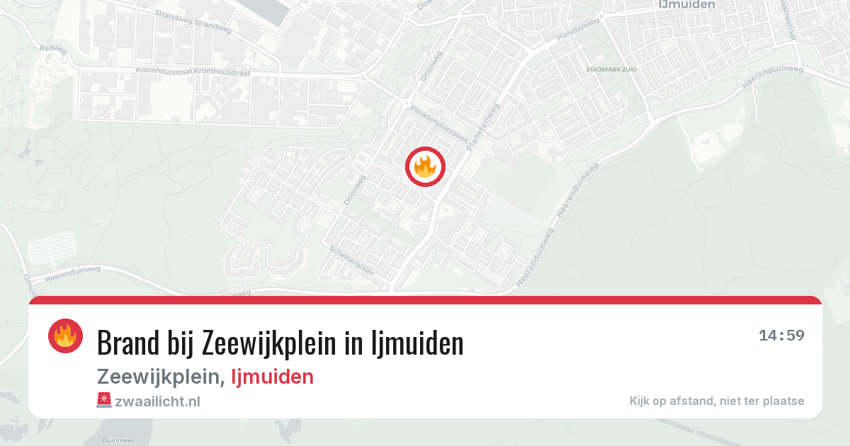 Brand bij Zeewijkplein in Ijmuiden — 8 mrt 2026