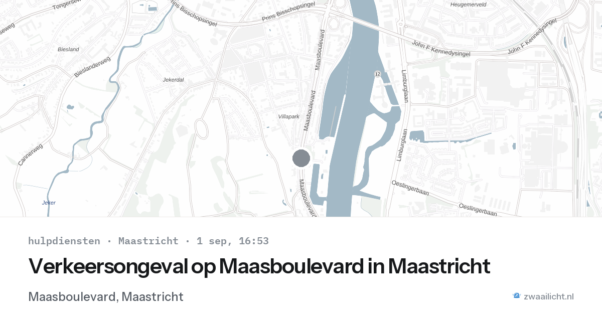 Verkeersongeval op Maasboulevard in Maastricht — 1 sep 2026