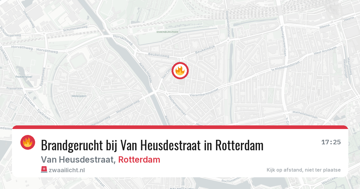 Brandgerucht bij Van Heusdestraat in Rotterdam — 12 jul 2026