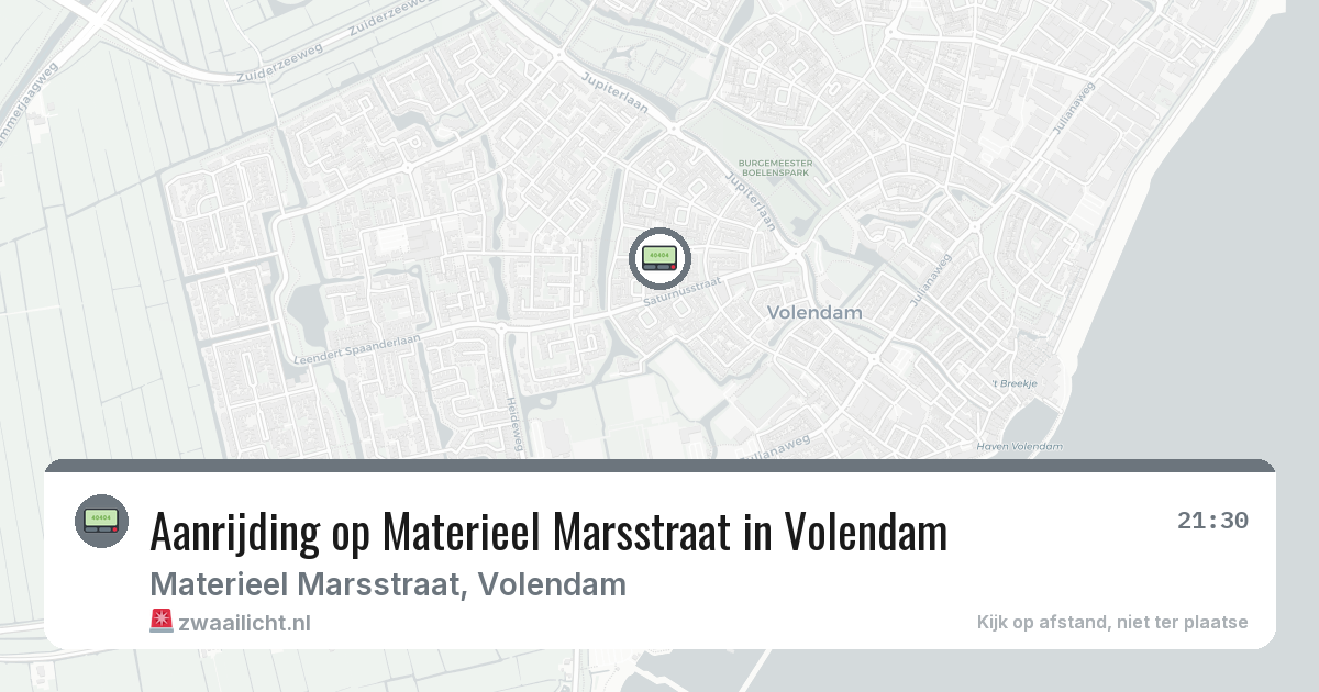Aanrijding op Materieel Marsstraat in Volendam — 8 feb 2026