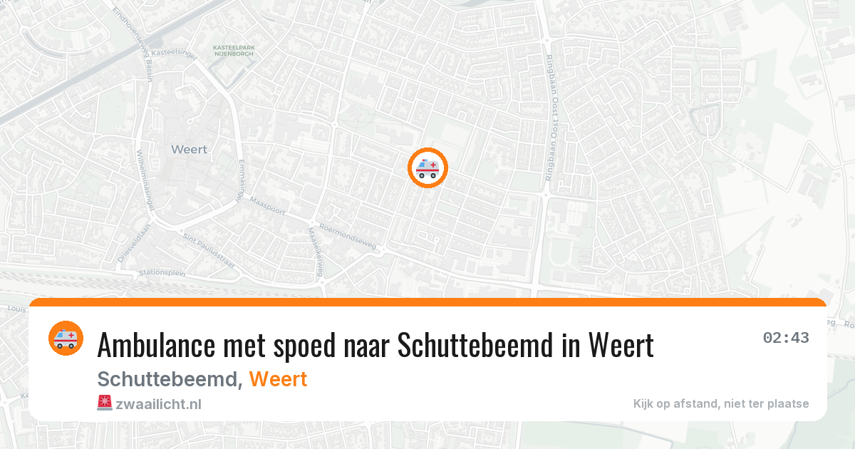 Ambulance met spoed naar Schuttebeemd in Weert — 30 jul 2026