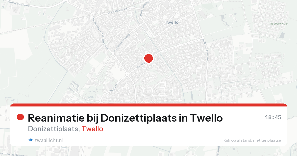 Reanimatie bij Donizettiplaats in Twello — 21 aug 2026