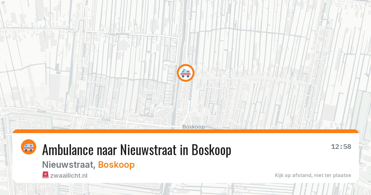 Ambulance naar Nieuwstraat in Boskoop — 3 aug 2026