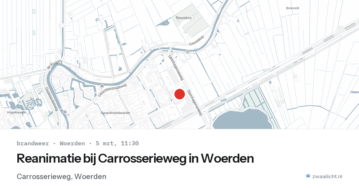 Reanimatie bij Carrosserieweg in Woerden — 5 mrt 2026