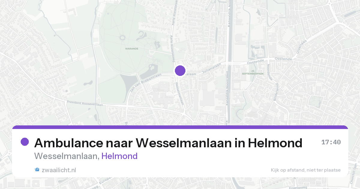 Ambulance naar Wesselmanlaan in Helmond — 19 aug 2026