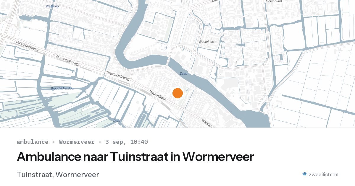 Ambulance naar Tuinstraat in Wormerveer — 3 sep 2026