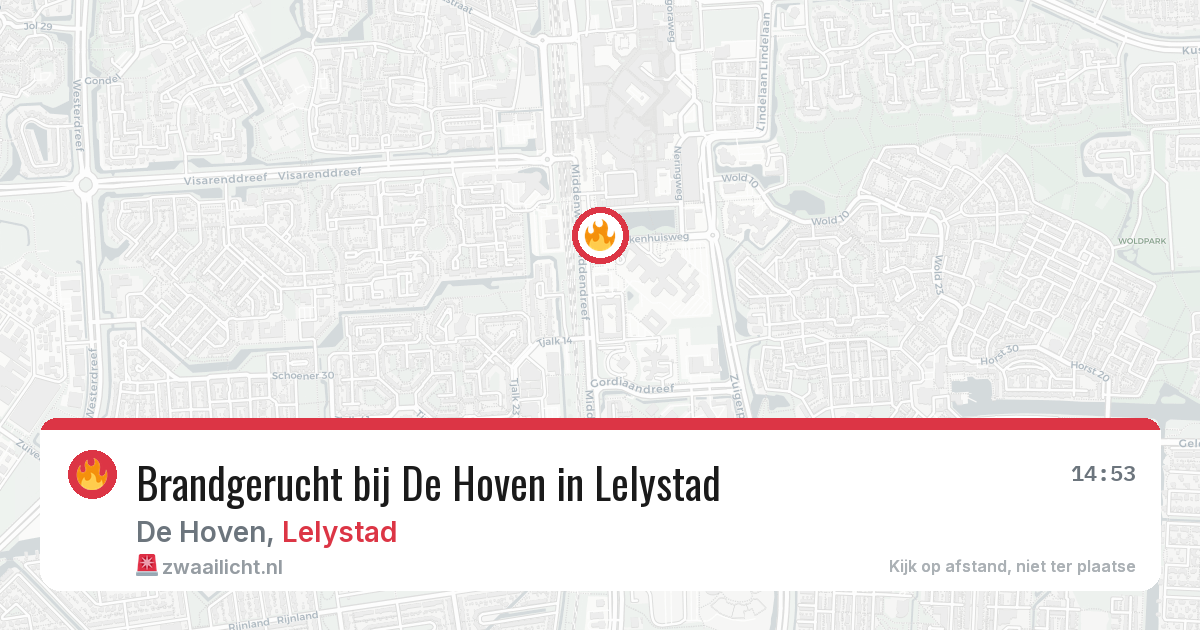 Brandgerucht bij De Hoven in Lelystad — 4 apr 2026