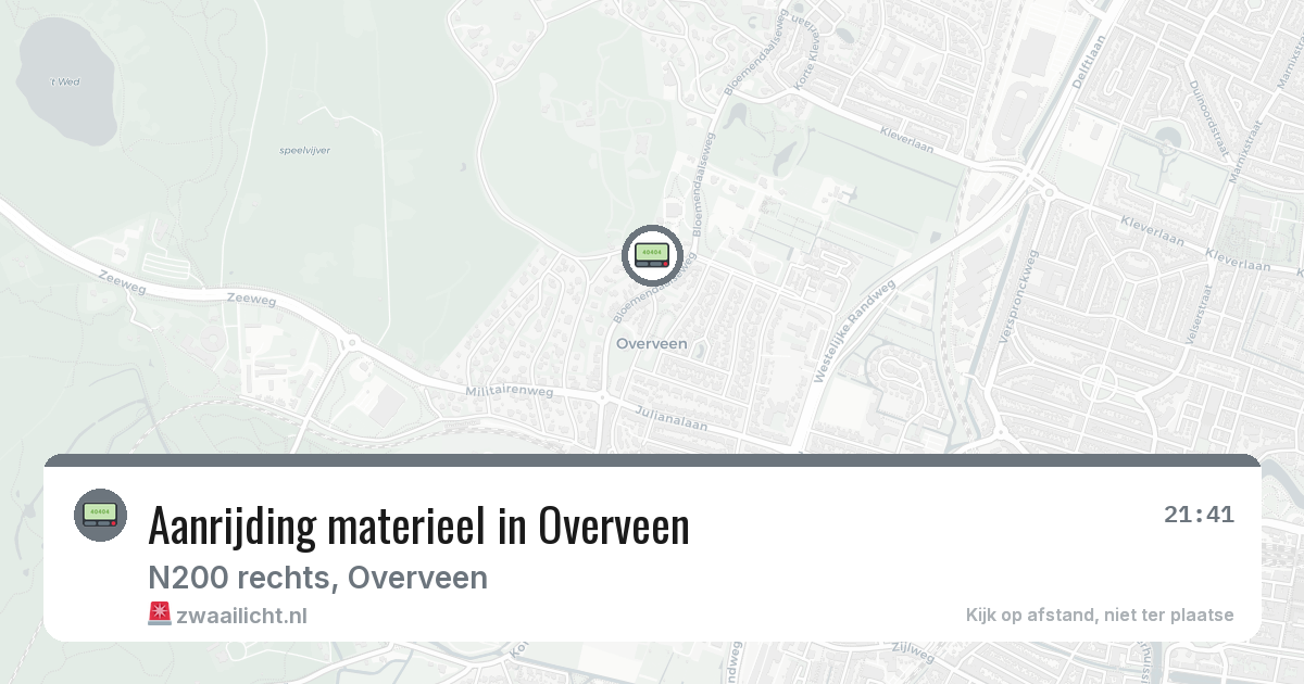 Aanrijding materieel in Overveen — 7 mrt 2026