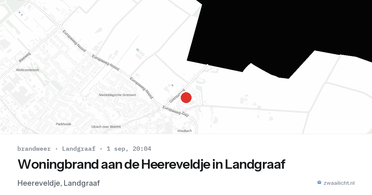 Woningbrand aan de Heereveldje in Landgraaf — 1 sep 2026