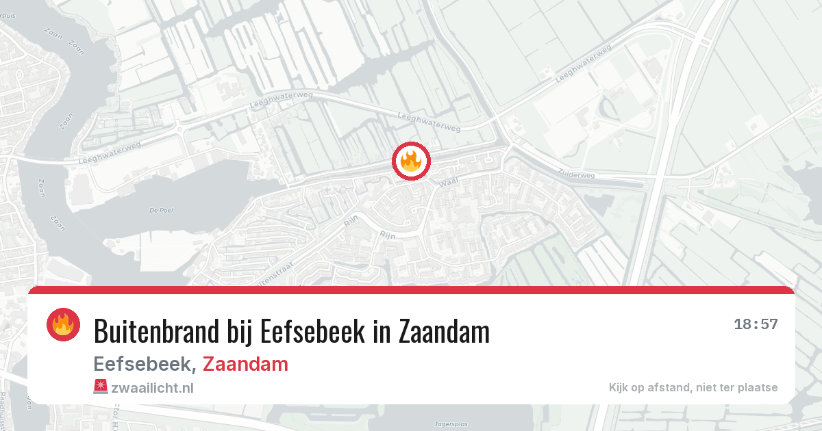 Buitenbrand bij Eefsebeek in Zaandam — 29 jan 2026