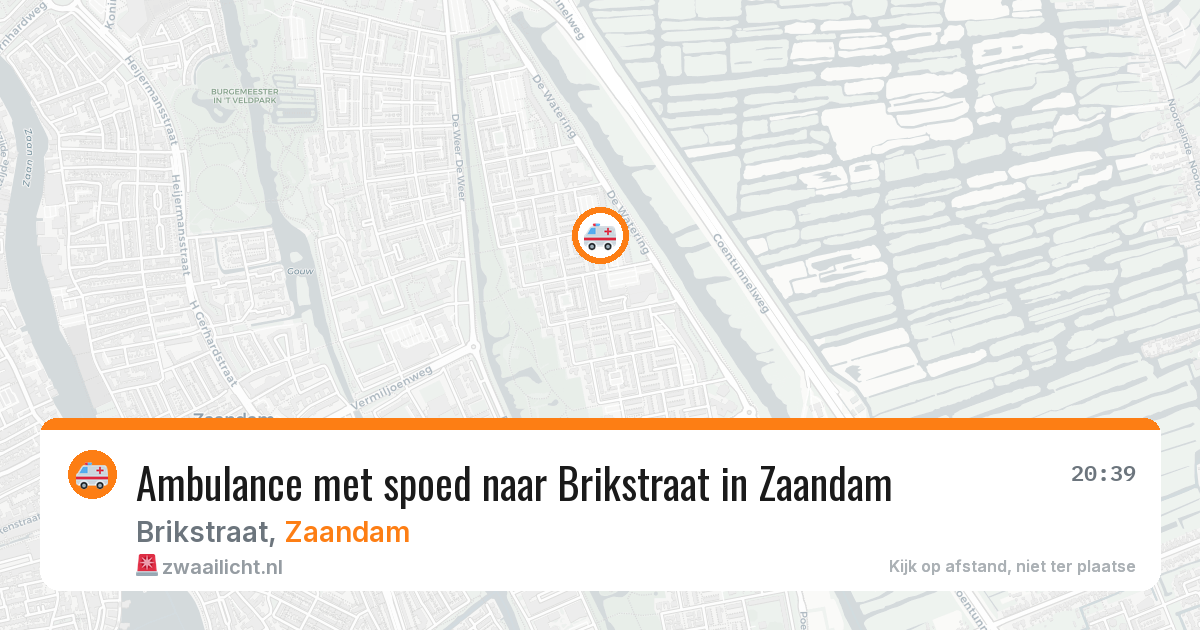 Ambulance met spoed naar Brikstraat in Zaandam — 10 mei 2026