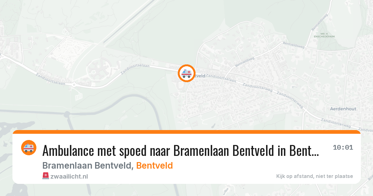 Ambulance met spoed naar Bramenlaan Bentveld in Bentveld — 16 mei 2026