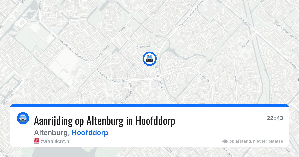 Aanrijding op Altenburg in Hoofddorp — 1 jun 2026