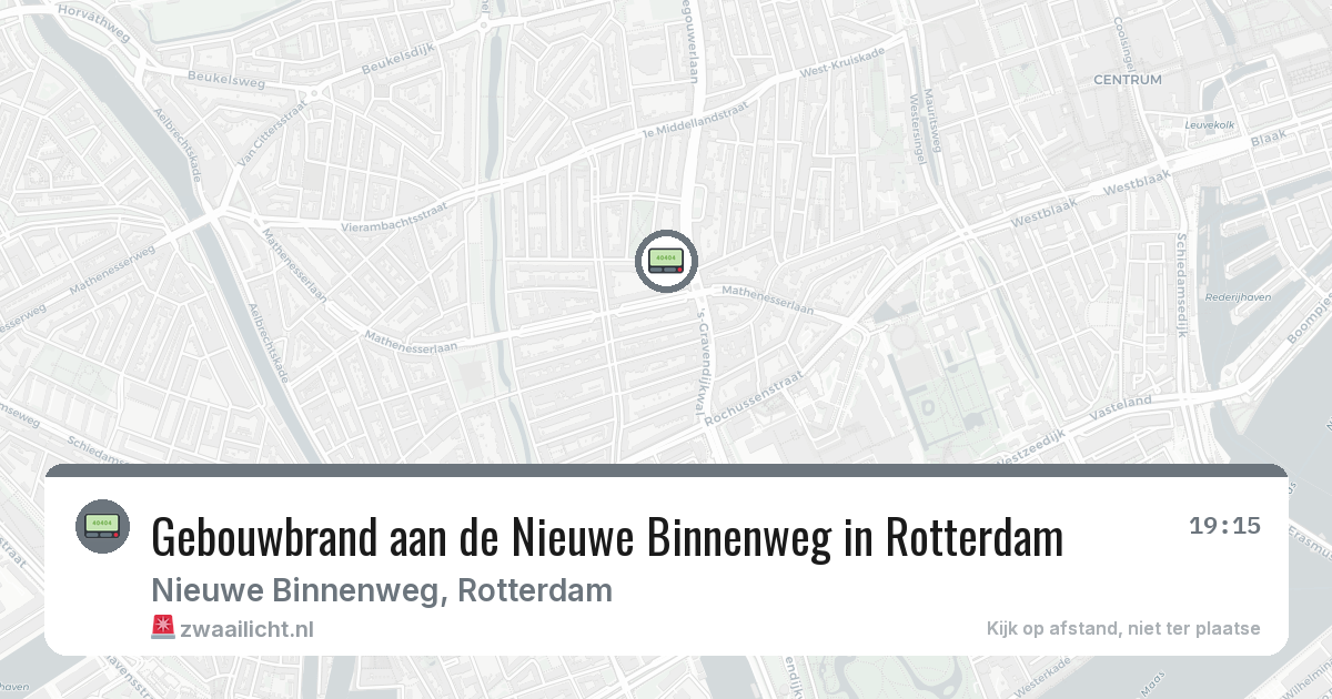 Gebouwbrand aan de Nieuwe Binnenweg in Rotterdam — 13 aug 2026