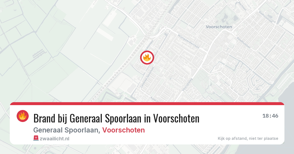 Brand bij Generaal Spoorlaan in Voorschoten — 12 jun 2026