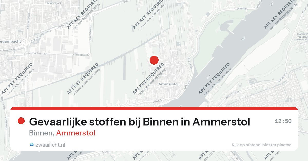 Gevaarlijke stoffen bij Binnen in Ammerstol — 26 aug 2026