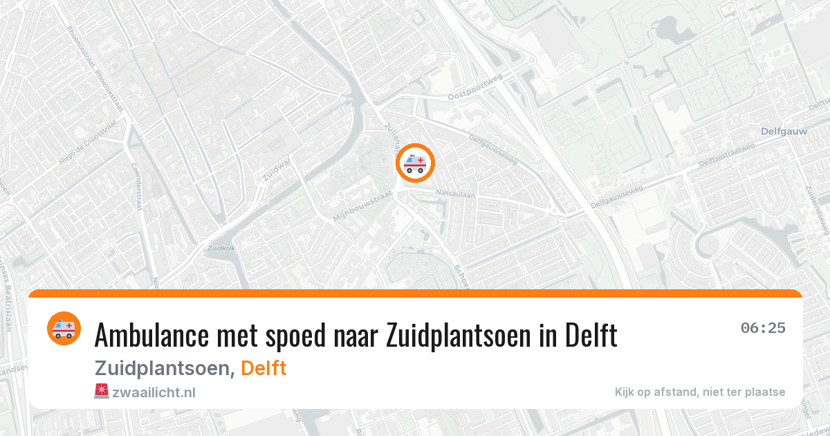Ambulance met spoed naar Zuidplantsoen in Delft — 8 jun 2026