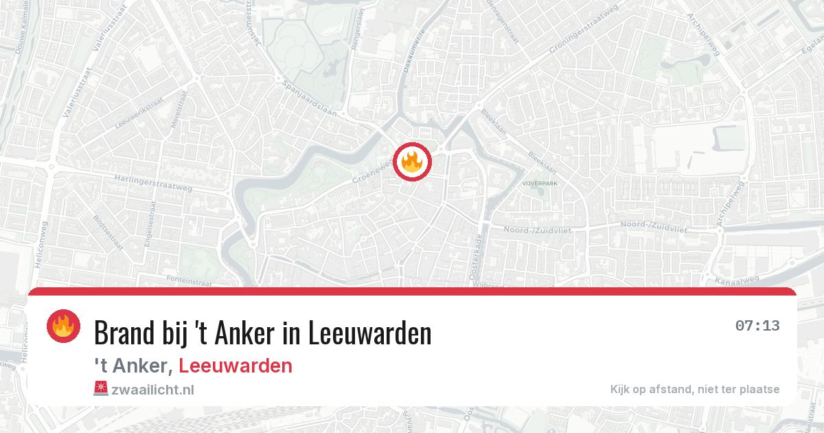 Brand bij 't Anker in Leeuwarden — 4 jul 2026