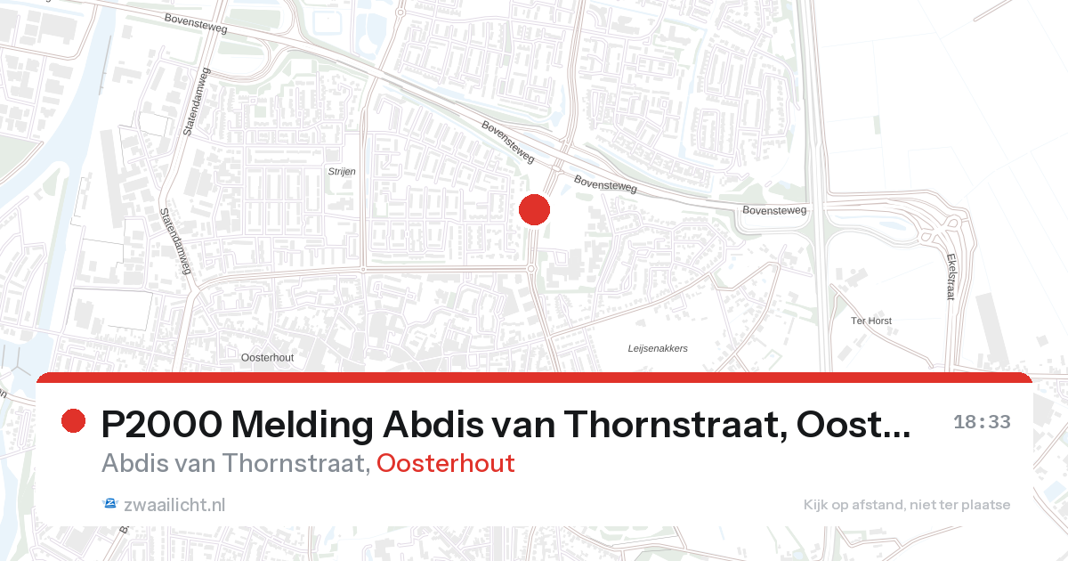 P2000 Melding Abdis van Thornstraat, Oosterhout — 6 feb 2026